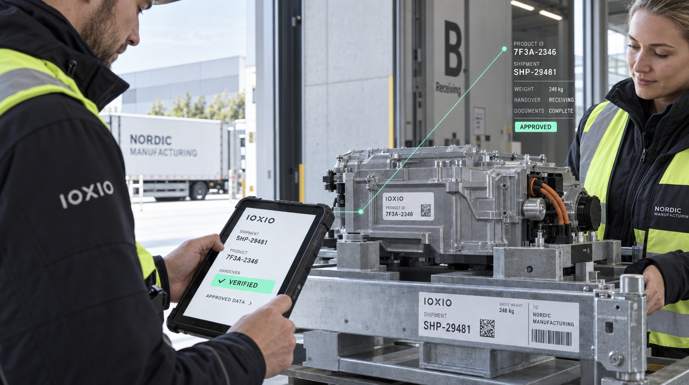 Supply Chain Data Exchange shown through the physical product and its connected industrial data