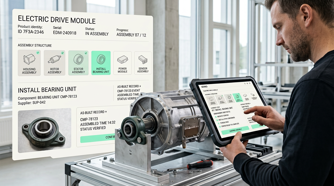 Interoperable Product Data shown through the physical product and its connected industrial data